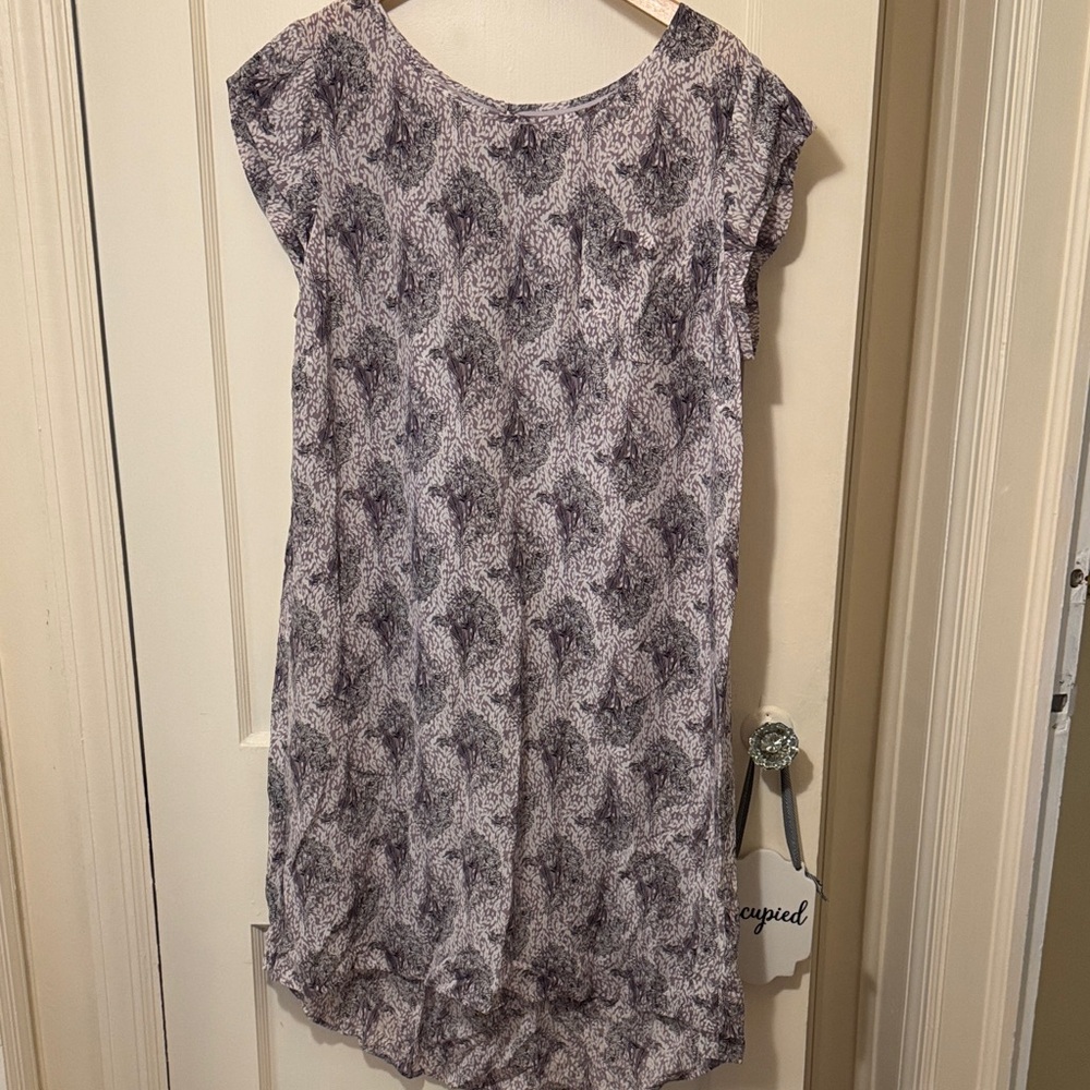 NEVER WORN - Lavender/Black Boden size 14 silk dress. NWOT.